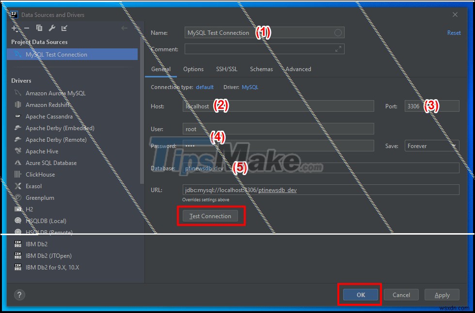 IntelliJ में MySQL सर्वर से कनेक्ट करने के निर्देश