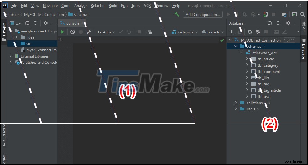 IntelliJ में MySQL सर्वर से कनेक्ट करने के निर्देश