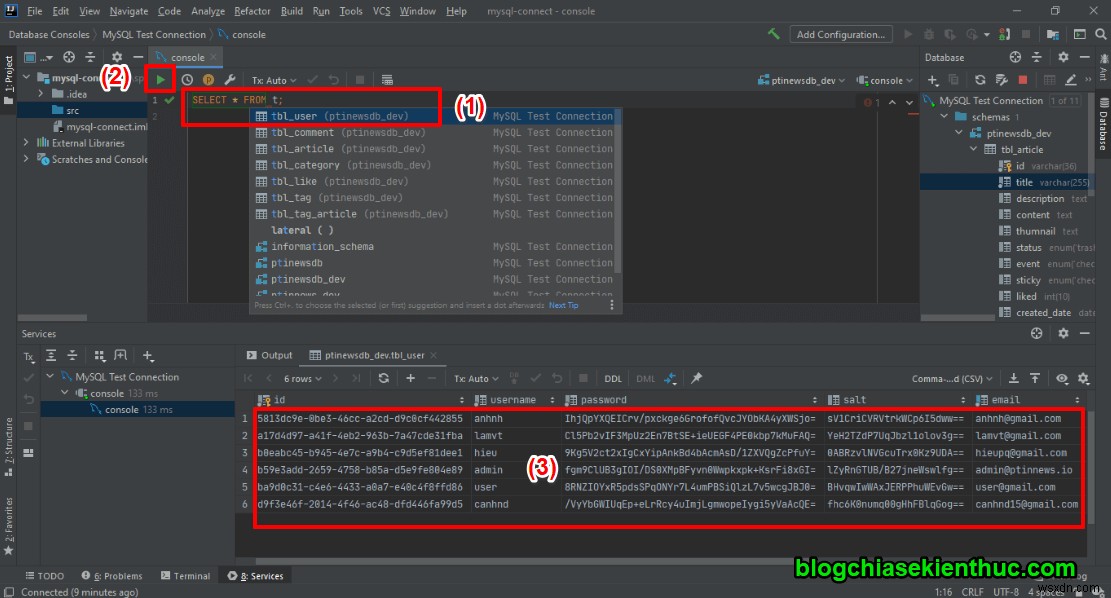 IntelliJ में MySQL सर्वर से कनेक्ट करने के निर्देश