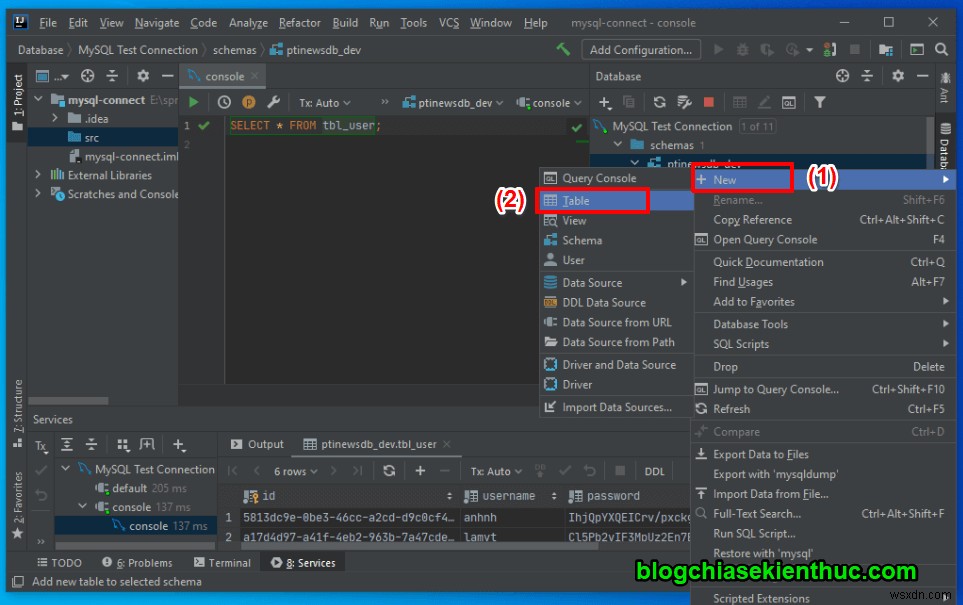 IntelliJ में MySQL सर्वर से कनेक्ट करने के निर्देश
