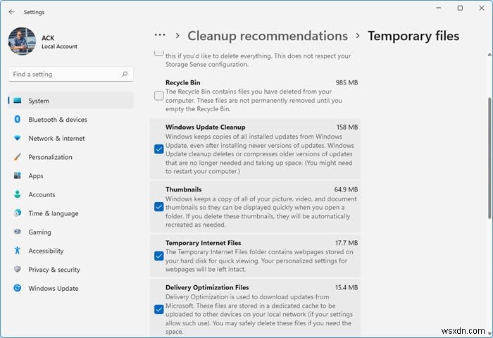 Windows 11 में Storage Sense का उपयोग करके डिस्क स्थान खाली करें