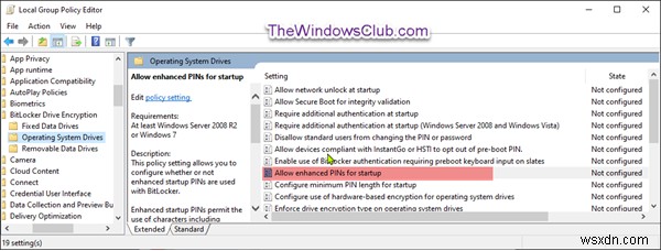 Windows 11/10 में BitLocker Startup के लिए Enhanced PINs सक्षम या अक्षम कैसे करें