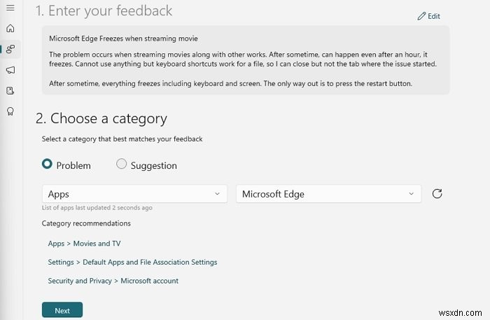 Windows 11 के बारे में Microsoft को समस्या रिपोर्ट, फीडबैक या शिकायत कैसे भेजें