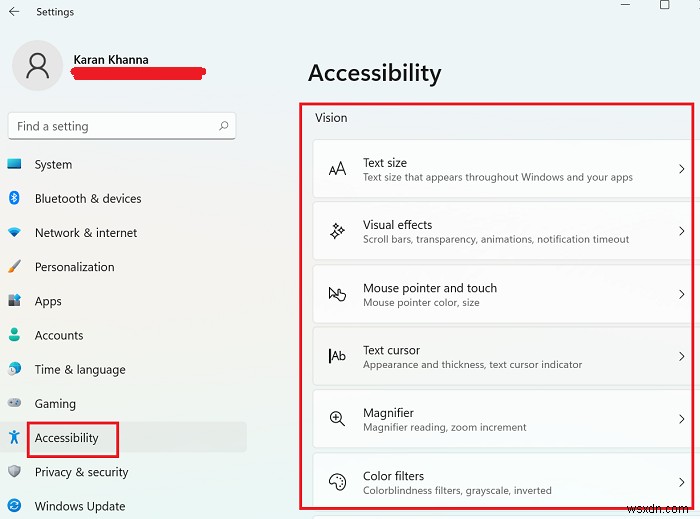 Windows 11 एक्सेसिबिलिटी सेटिंग्स और सुविधाएं