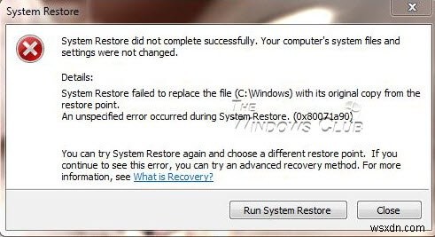 Windows 11/10 में सिस्टम रिस्टोर काम नहीं कर रहा, विफल या सफलतापूर्वक पूरा नहीं हुआ