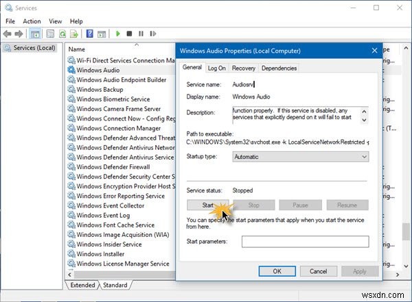 Windows 11/10 में Audio services not responding त्रुटि