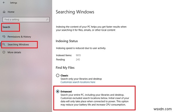 विंडोज 11/10 में एन्हांस्ड सर्च मोड कैसे सक्षम करें