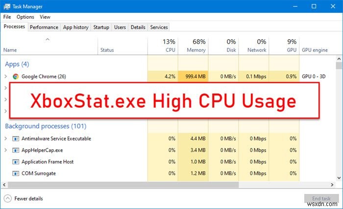 विंडोज़ 11/10 में XboxStat.exe उच्च CPU उपयोग