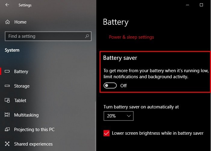 Windows लैपटॉप पर बैटरी सेवर काम नहीं कर रहा