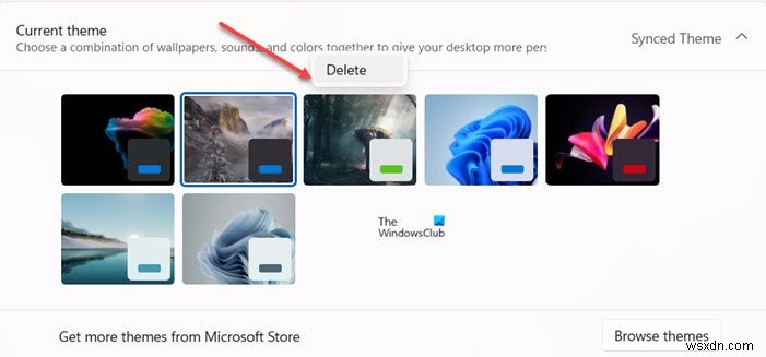 Windows 11/10 में थीम बनाएं, सहेजें, उपयोग करें, हटाएं