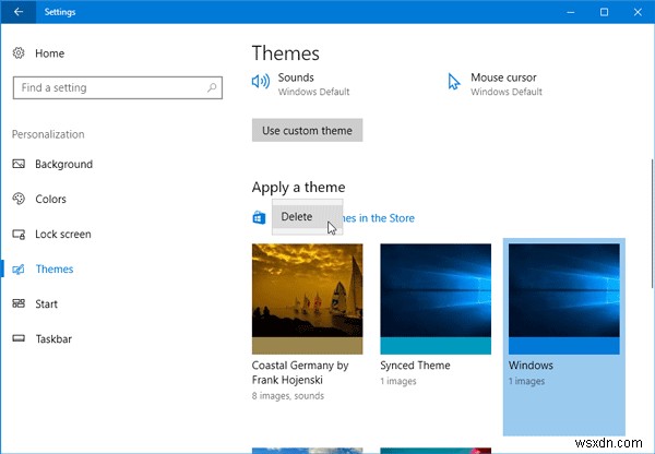 Windows 11/10 में थीम बनाएं, सहेजें, उपयोग करें, हटाएं