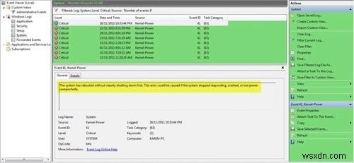 Kernel-Power Event ID 41 त्रुटि: सिस्टम बिना क्लीन शटडाउन के रीबूट हुआ