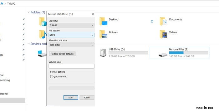 यूएसबी ड्राइव को NTFS फाइल सिस्टम में कैसे फॉर्मेट करें