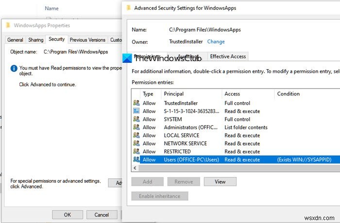 WindowsApps छिपा हुआ फ़ोल्डर क्या है और मैं इसे एक्सेस क्यों नहीं कर सकता?
