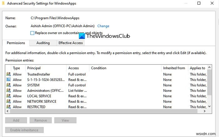 WindowsApps छिपा हुआ फ़ोल्डर क्या है और मैं इसे एक्सेस क्यों नहीं कर सकता?