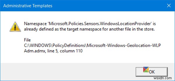 Windows 11/10 में Group Policy Editor खोलते समय  Namespace is already defined  त्रुटि ठीक करें