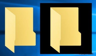 Windows 11/10 में फ़ोल्डर आइकन के पीछे काली पृष्ठभूमि