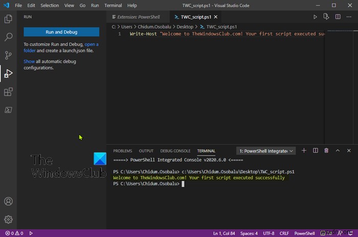 Windows 11/10 पर PowerShell स्क्रिप्ट फ़ाइल बनाने और चलाने का तरीका
