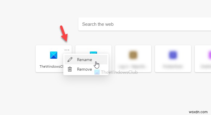 Edge में नए टैब पेज पर Quick Links जोड़ें, हटाएं, प्रबंधित करें