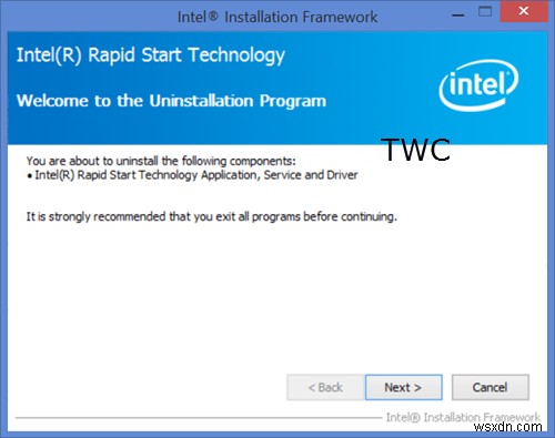 आपका सिस्टम Intel Rapid Start Technology सक्षम नहीं दिखाता