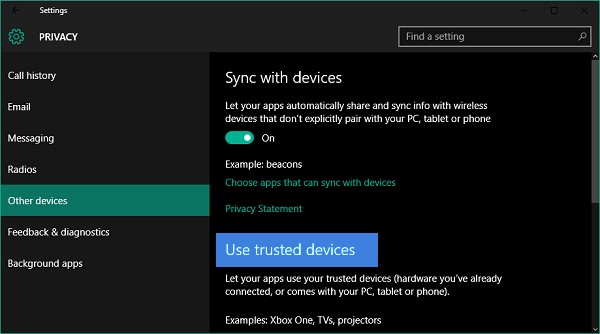 Windows 11/10 में ऐप्स को विश्वसनीय डिवाइस उपयोग करने दें