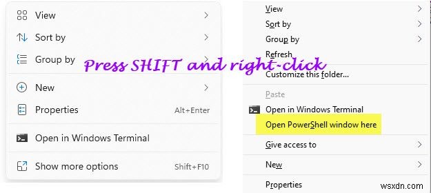 Windows 11/10 में किसी फ़ोल्डर में कमांड प्रॉम्प्ट खोलने के तरीके