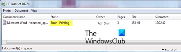Windows 10 में Error Printing - प्रिंट जॉब नोटिफिकेशन त्रुटि ठीक करें