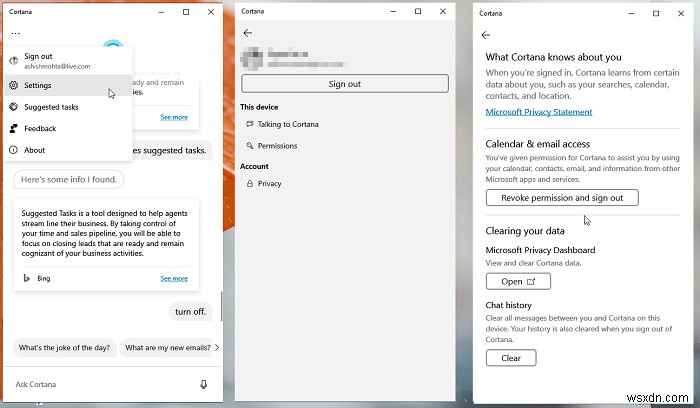Windows 10 में Cortana खोज सामग्री कैसे साफ़ करें