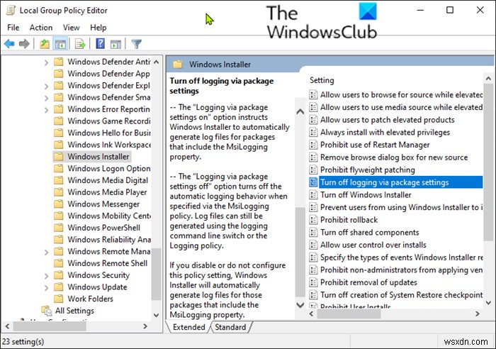 Windows 10 पर Windows Installer लॉगिंग कैसे सक्षम करें