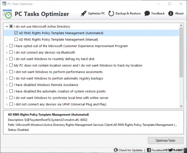 PC Tasks Optimizer: Windows Scheduled Tasks प्रबंधित करने के लिए मुफ्त सॉफ्टवेयर
