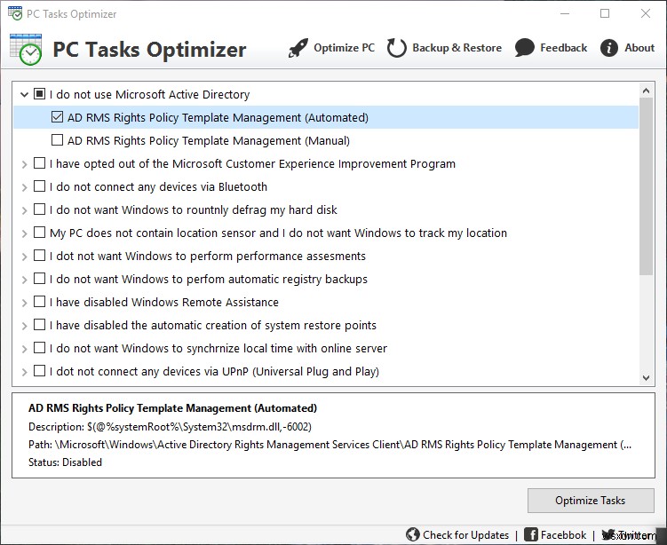 PC Tasks Optimizer: Windows Scheduled Tasks प्रबंधित करने के लिए मुफ्त सॉफ्टवेयर