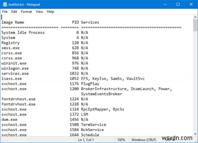 Windows Task Manager में चल रही Processes की सूची जनरेट और प्रिंट कैसे करें