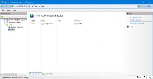 Windows 10 पर FTP सर्वर तक पहुंचने के लिए विशिष्ट उपयोगकर्ताओं को कैसे जोड़ें