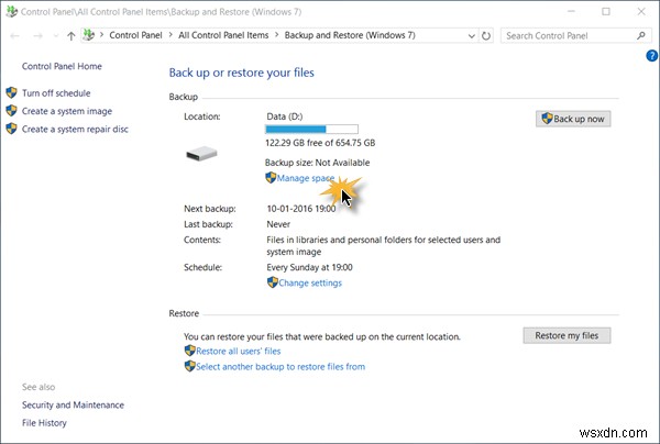 Windows 10 में सिस्टम इमेज और बैकअप कैसे हटाएं