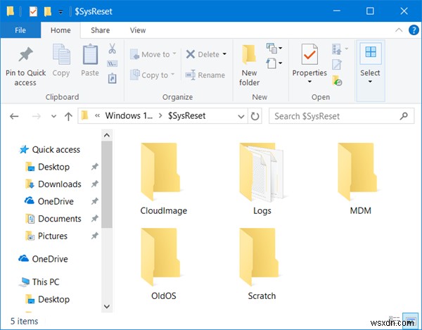 $SysReset फ़ोल्डर क्या है और Windows 10 में $SysReset फ़ोल्डर को कैसे हटाएं