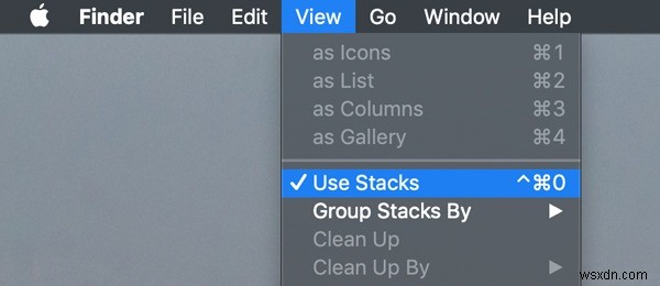 साफ़ डेस्कटॉप के लिए macOS पर स्टैक्स सक्षम करें