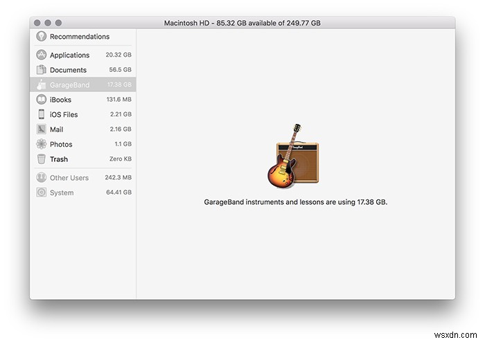 macOS Sierra के पर्जेबल स्पेस को समझें और हार्ड ड्राइव स्पेस ऑप्टिमाइज़ करने के लिए इसका उपयोग कैसे करें