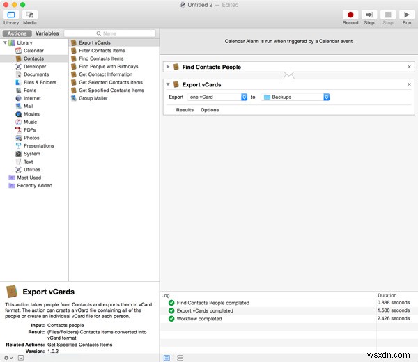 OS X में Automator का उपयोग करके संपर्कों को स्वचालित रूप से बैकअप कैसे करें