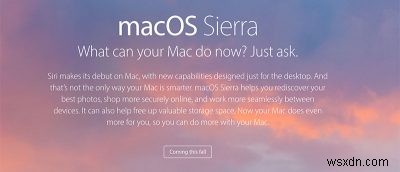 macOS Sierra - क्या नया है और कम्पैटिबिलिटी लिस्ट