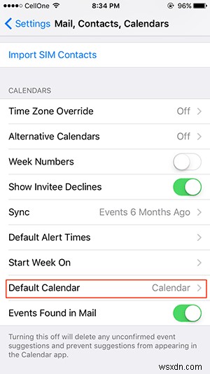 OS X और iOS में डिफ़ॉल्ट कैलेंडर सेट करें