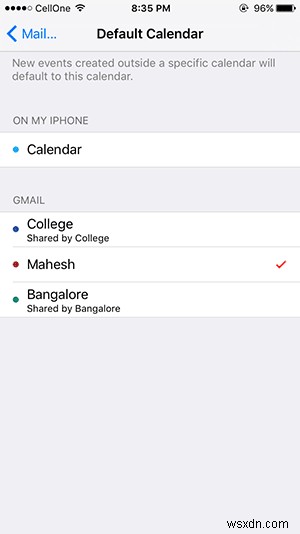 OS X और iOS में डिफ़ॉल्ट कैलेंडर सेट करें