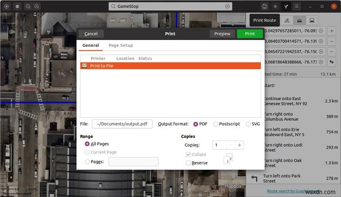 Gnome Maps डाउनलोड करें और रूट को PDF के रूप में निर्यात कैसे करें