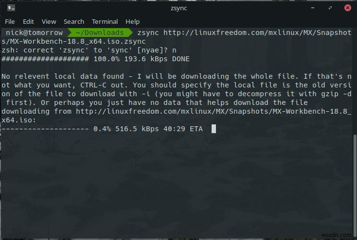 Linux में फ़ाइल के एक हिस्से को ट्रांसफर करने के लिए Zsync का उपयोग कैसे करें