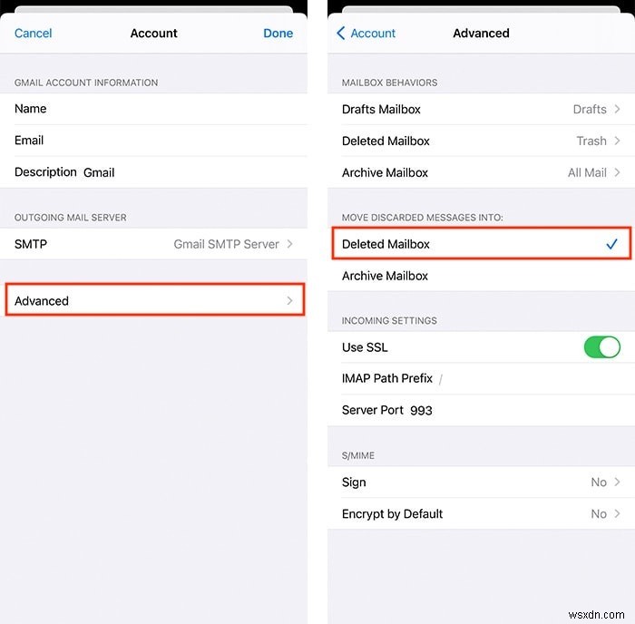 मेल ऐप को Gmail आर्काइव के बजाय डिलीट करने के लिए कैसे सेट करें