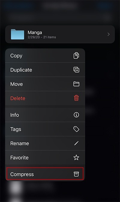 iOS Files ऐप में फ़ाइलों को ज़िप और अनज़िप कैसे करें