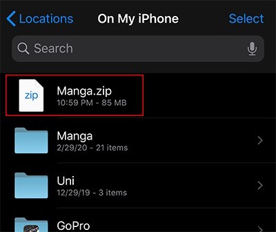 iOS Files ऐप में फ़ाइलों को ज़िप और अनज़िप कैसे करें