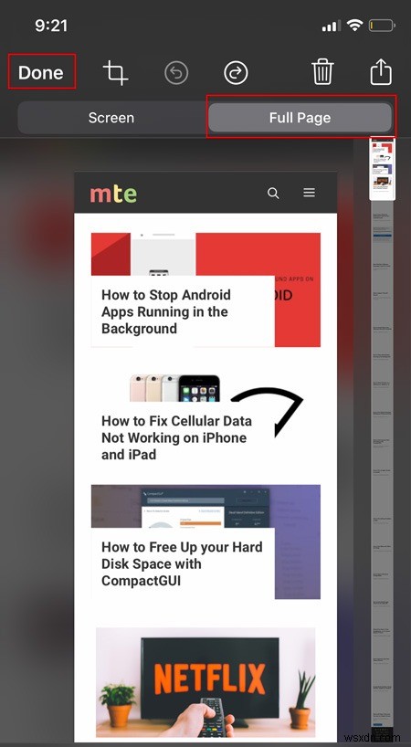 iOS में वेबसाइटों के फुल पेज स्क्रीनशॉट कैसे लें