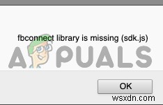 Windows पर fbconnect लाइब्रेरी गायब है (sdk.js) एरर कैसे ठीक करें?