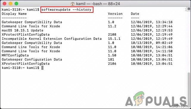 macOS पर सभी अपडेट कैसे सूचीबद्ध करें