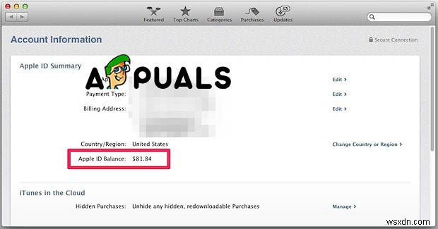फिक्स:  इस समय iTunes Store खरीदारी प्रोसेस नहीं कर पा रहा 
